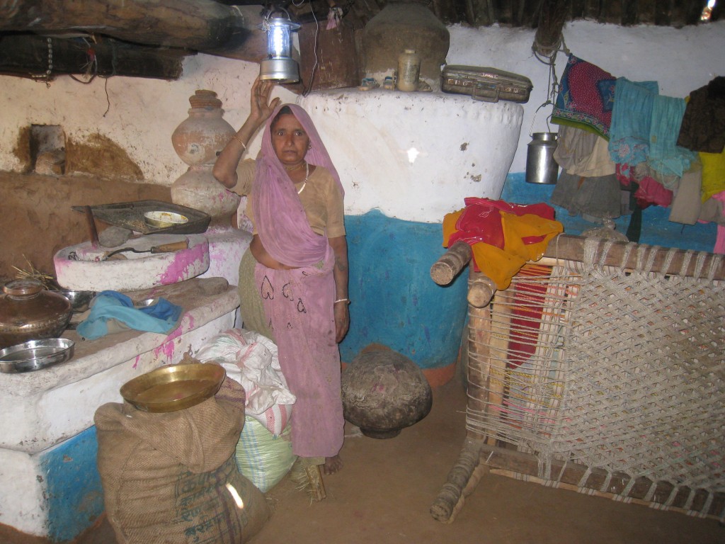 Pavithra Bai with her new Solar Lantern