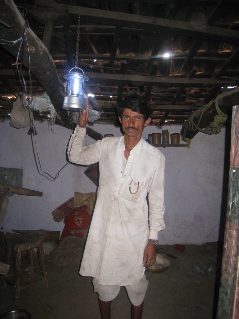 Madan Singh with his new Solar Lantern