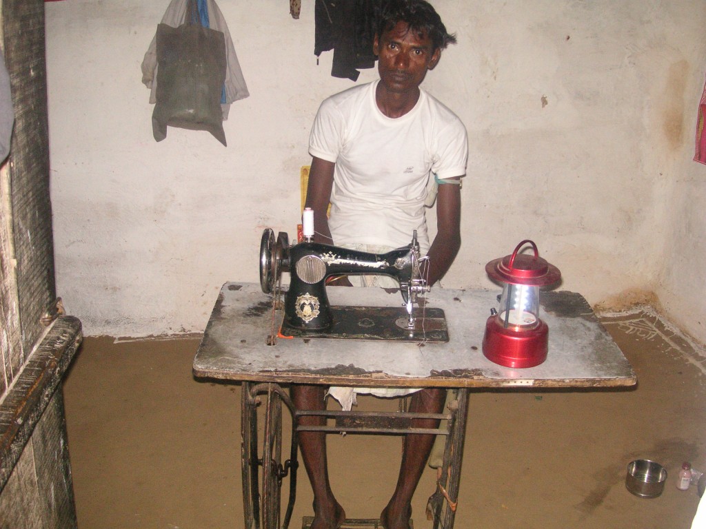 Gopal Lal with his new Solar Lantern