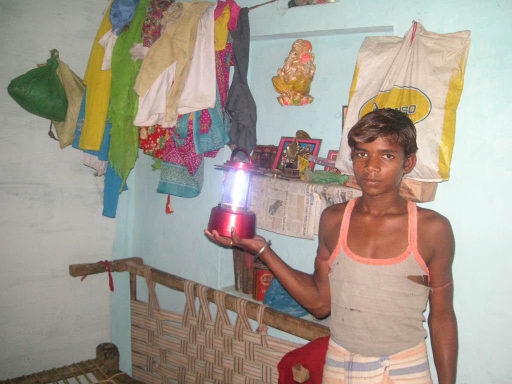 Raju with his new Solar Lantern