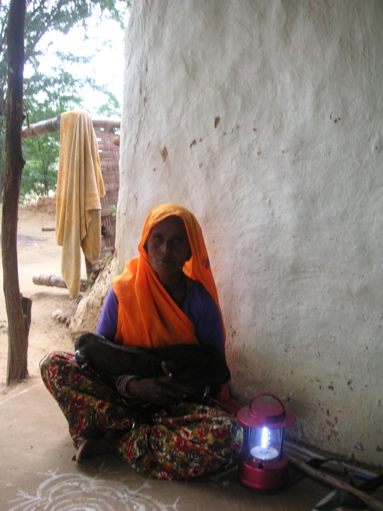 Kamala Devi with her new Solar Lantern