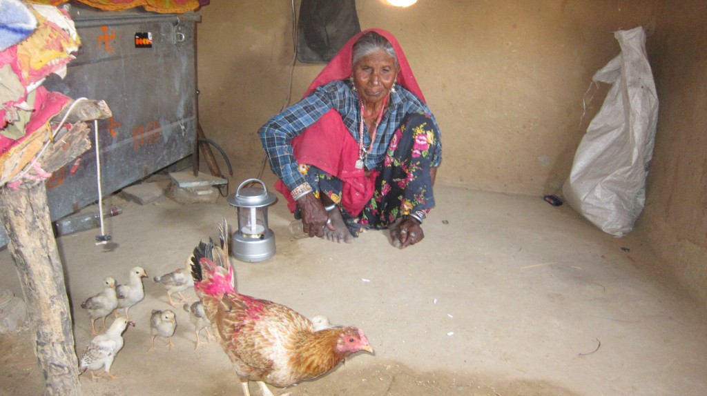 Kusumnath with her new Solar Lantern